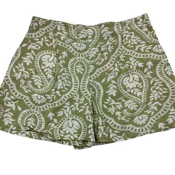 Industry Republic Green/White Magnified Paisley Shorts - Pull On - S/P - NWT - Picture 1 of 8